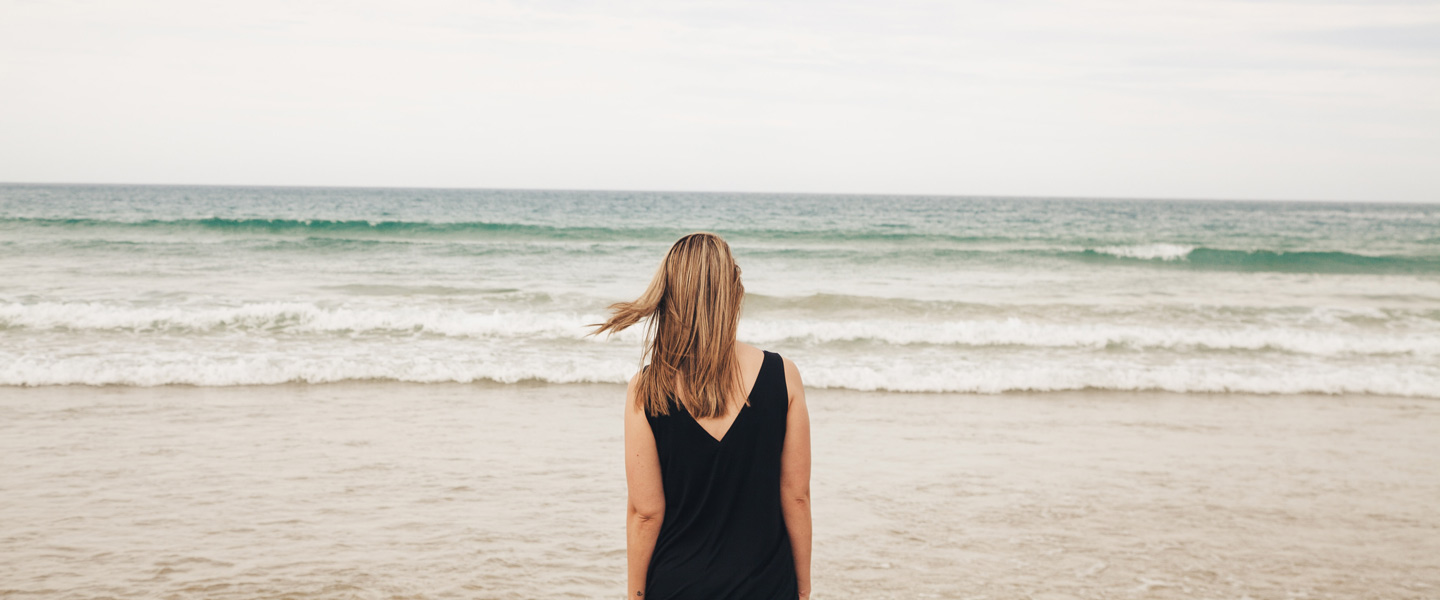 contemplating woman