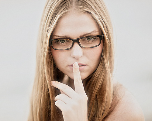 woman shushing